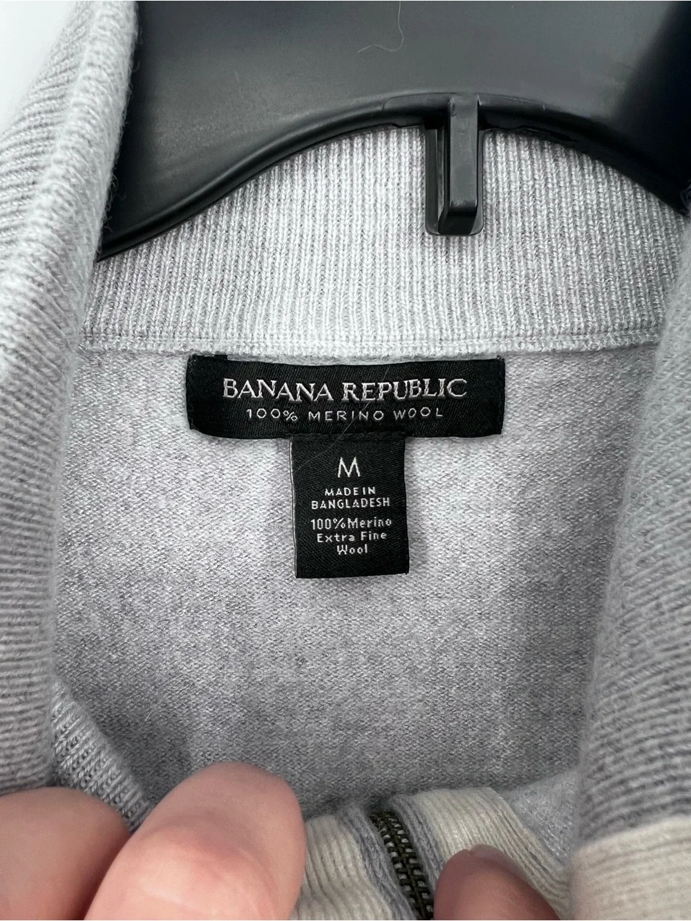 Banana Republic Gray Half-Zip Sweater